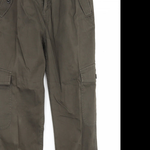 De Corp Womens Green  Cotton Cargo Trousers Size 12 L30 in Regular