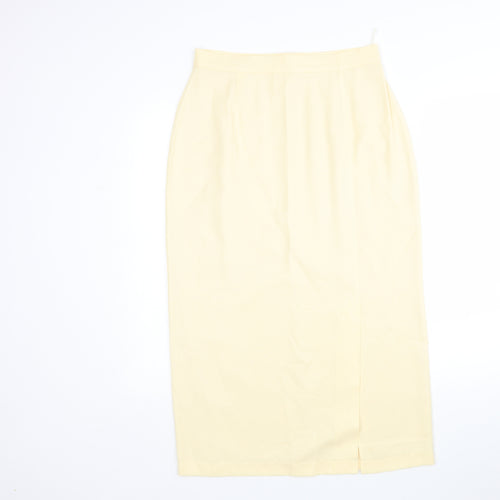 Sensations Womens Yellow  Viscose Straight & Pencil Skirt Size 14