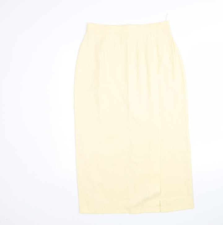 Sensations Womens Yellow  Viscose Straight & Pencil Skirt Size 14