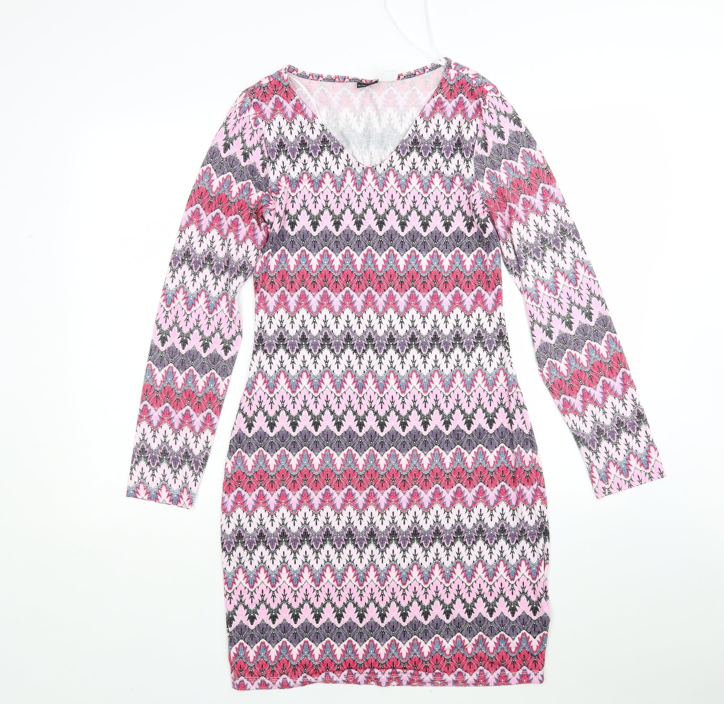 Body Flirt Womens Multicoloured Striped Viscose Pencil Dress  Size S  V-Neck