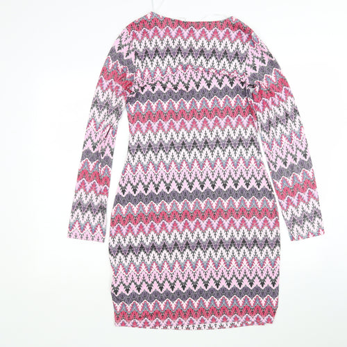 Body Flirt Womens Multicoloured Striped Viscose Pencil Dress  Size S  V-Neck