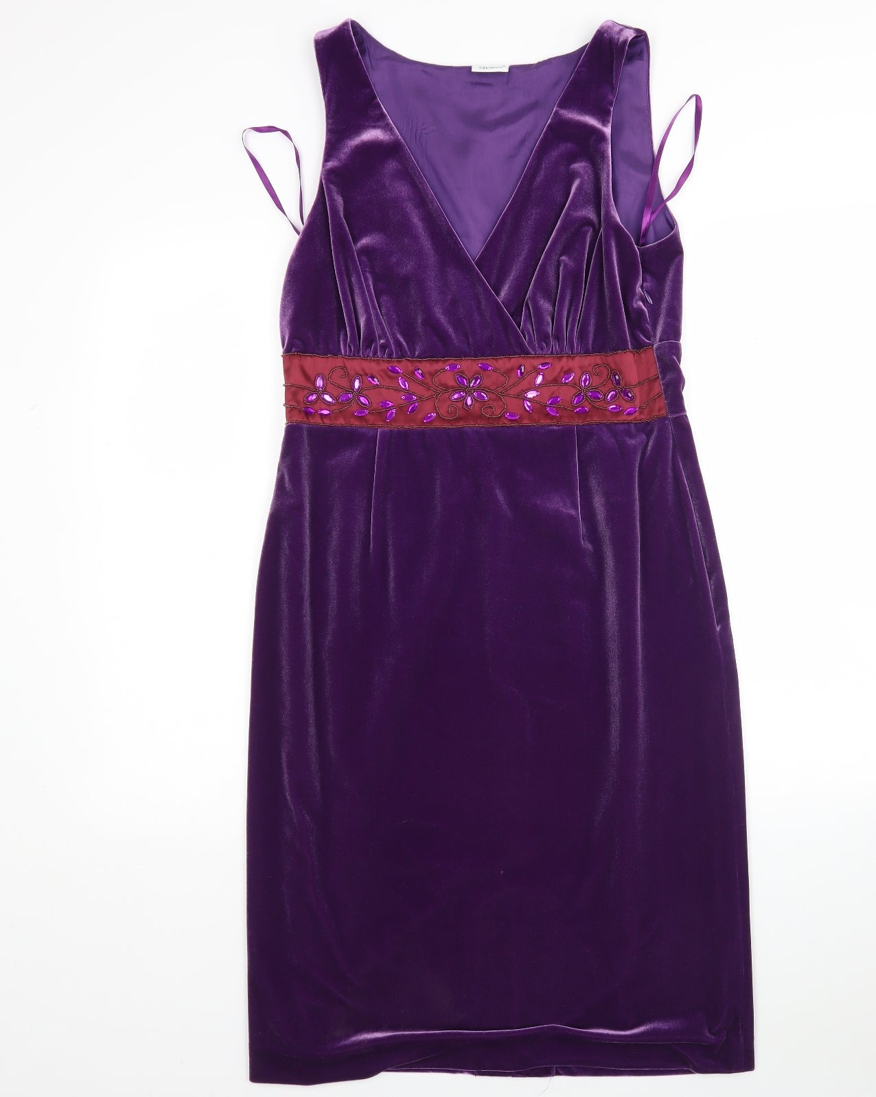 Together  Womens Purple  Polyester Tank Dress  Size 14  V-Neck