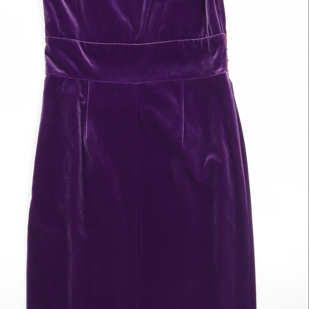 Together  Womens Purple  Polyester Tank Dress  Size 14  V-Neck