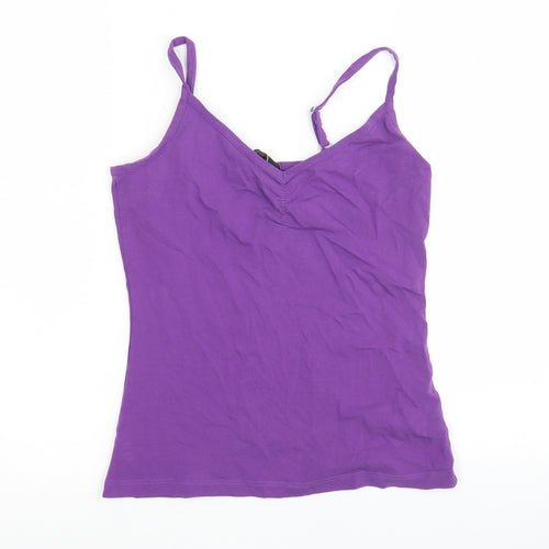 Originals Womens Purple  Cotton Basic Tank Size 10 V-Neck