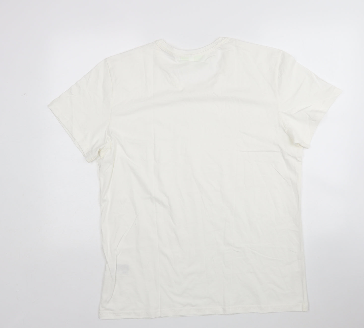 Neo Mens White  Cotton  T-Shirt Size XL Round Neck