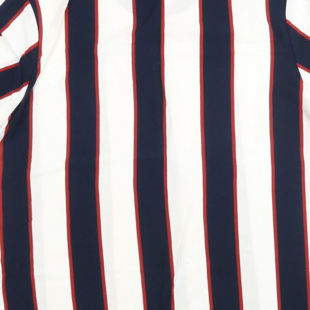 Easy Mens Multicoloured Striped Cotton  T-Shirt Size XL Round Neck