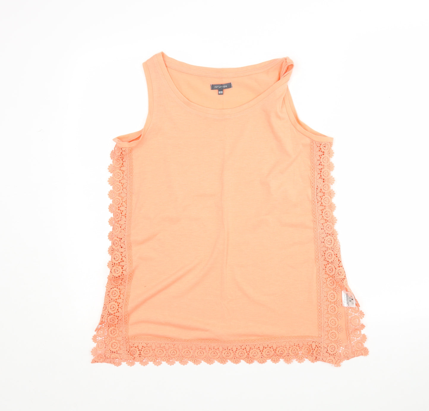 Intuition Womens Pink  Polyester Basic Tank Size 8 Round Neck