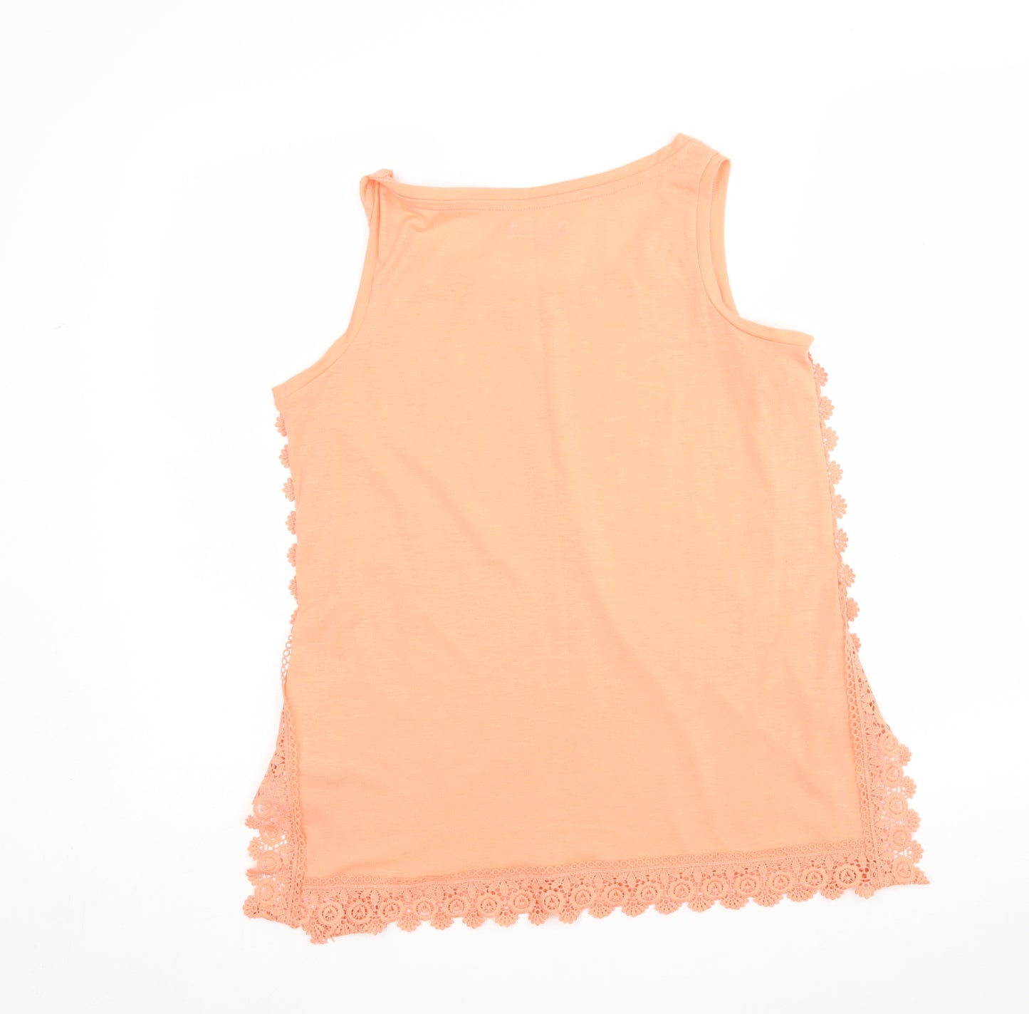 Intuition Womens Pink  Polyester Basic Tank Size 8 Round Neck