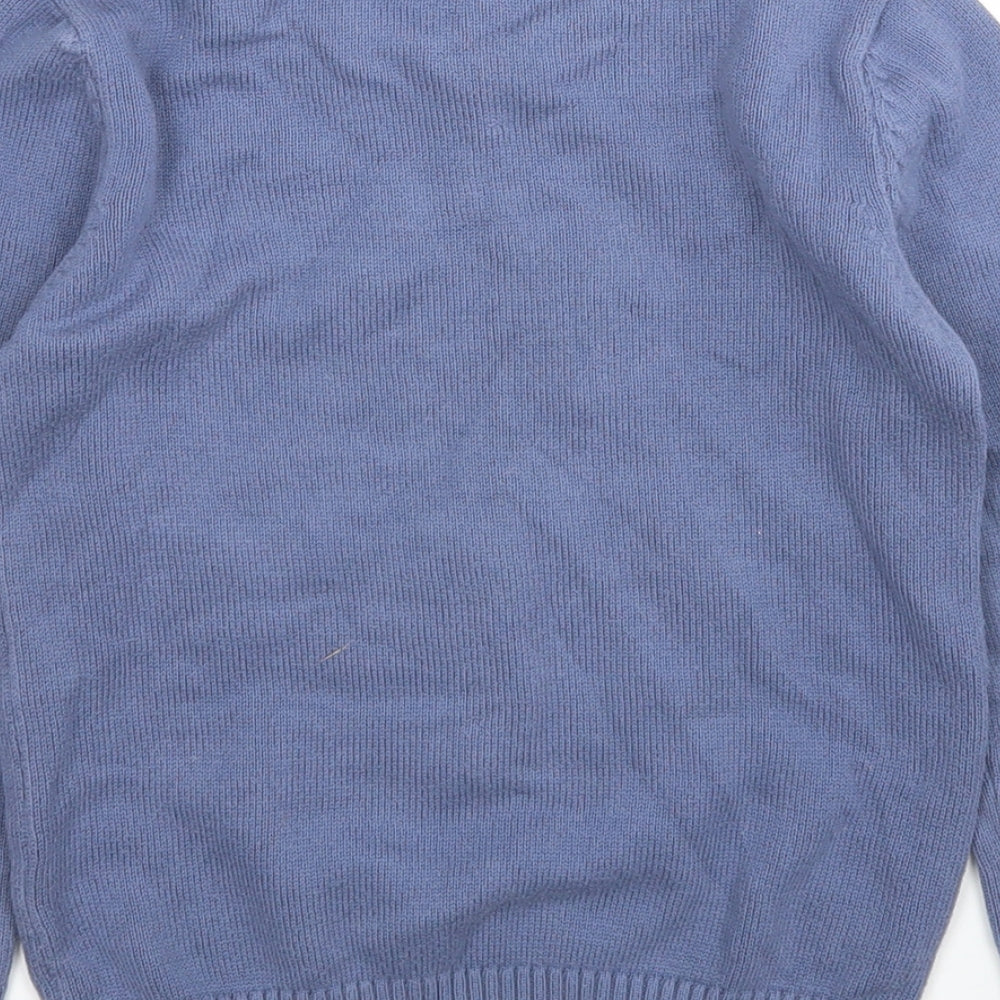 Mothercare Boys Blue Round Neck  Cotton Pullover Jumper Size 5-6 Years
