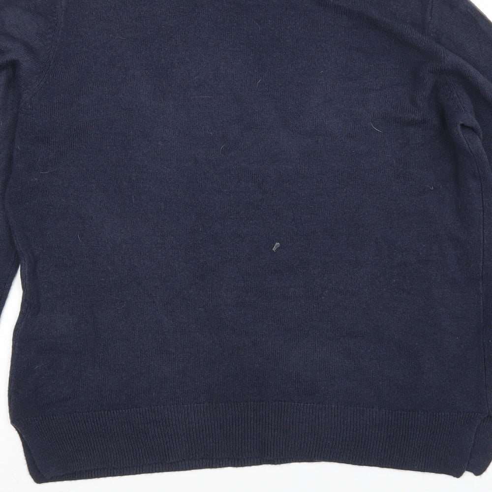 M&S Womens Blue Round Neck  Acrylic Pullover Jumper Size 10