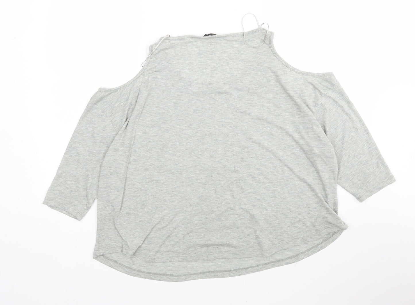 Internacionale Womens Grey  Polyester Basic T-Shirt Size 12 Round Neck