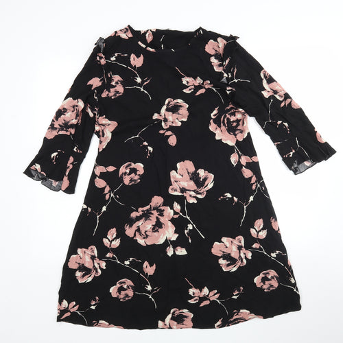 Peacocks Womens Multicoloured Floral Viscose A-Line  Size 10  Round Neck