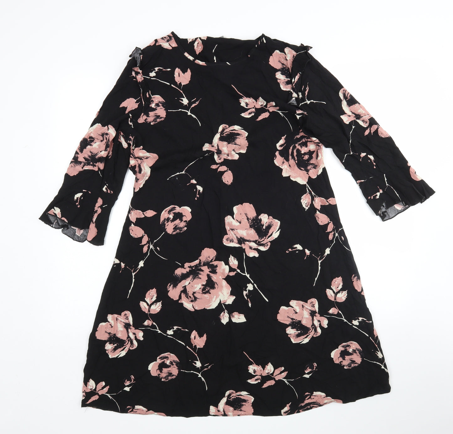 Peacocks Womens Multicoloured Floral Viscose A-Line  Size 10  Round Neck