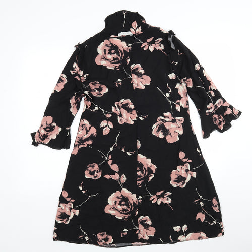 Peacocks Womens Multicoloured Floral Viscose A-Line  Size 10  Round Neck
