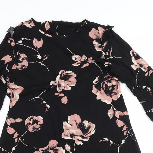 Peacocks Womens Multicoloured Floral Viscose A-Line  Size 10  Round Neck