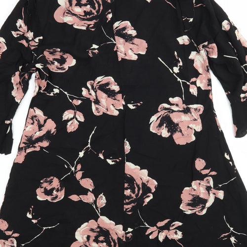 Peacocks Womens Multicoloured Floral Viscose A-Line  Size 10  Round Neck