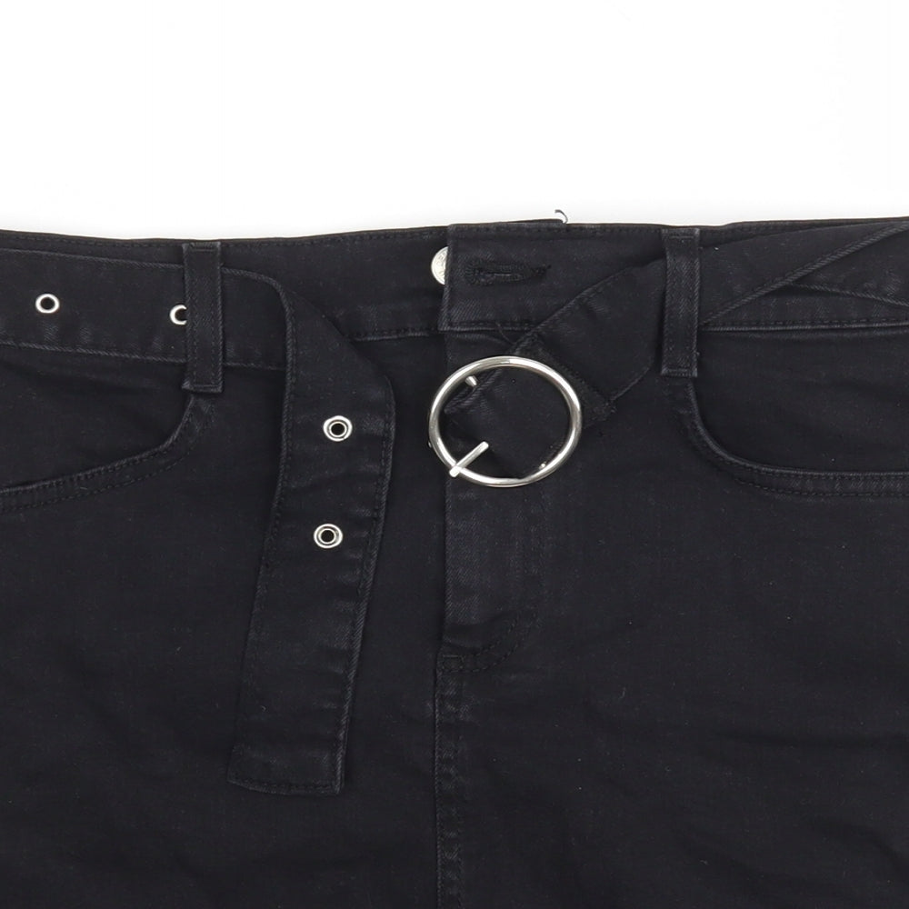 Denim Co Womens Black  Cotton Mini Skirt Size 12