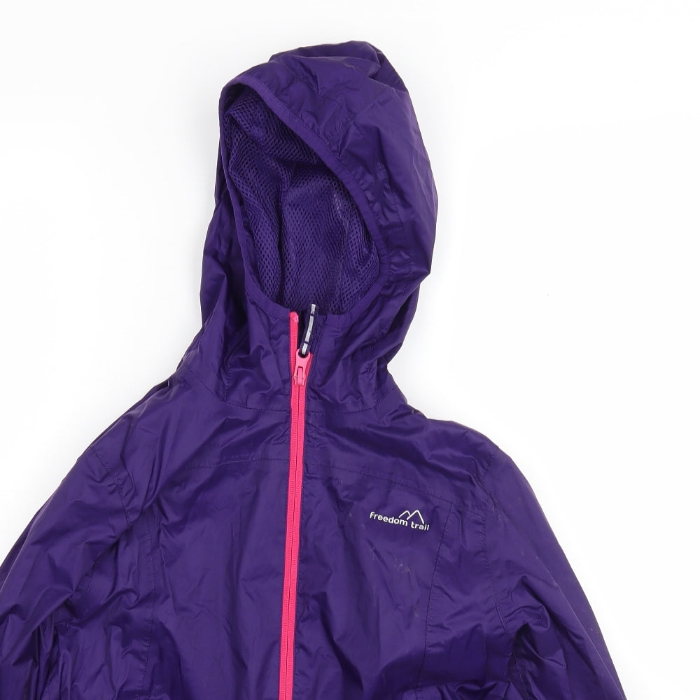 Freedom Trail Girls Purple   Windbreaker Jacket Size 9-10 Years