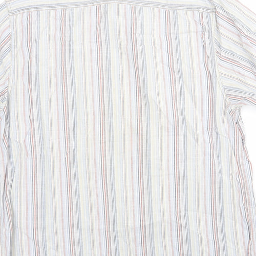 Easy Mens Multicoloured Striped   Button-Up Size L Collared