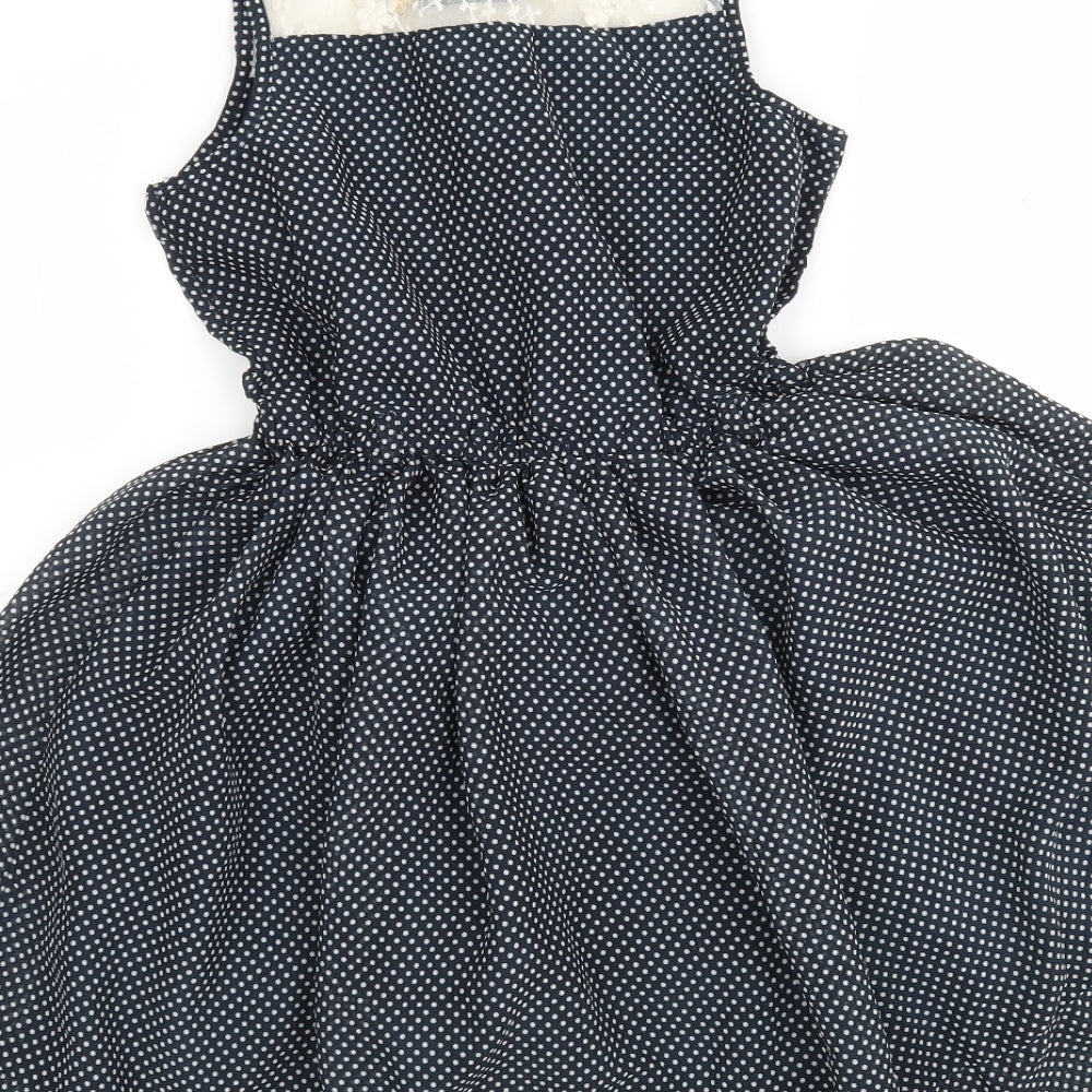 Matalan Girls Multicoloured Polka Dot Polyester Fit & Flare  Size 11 Years  Round Neck