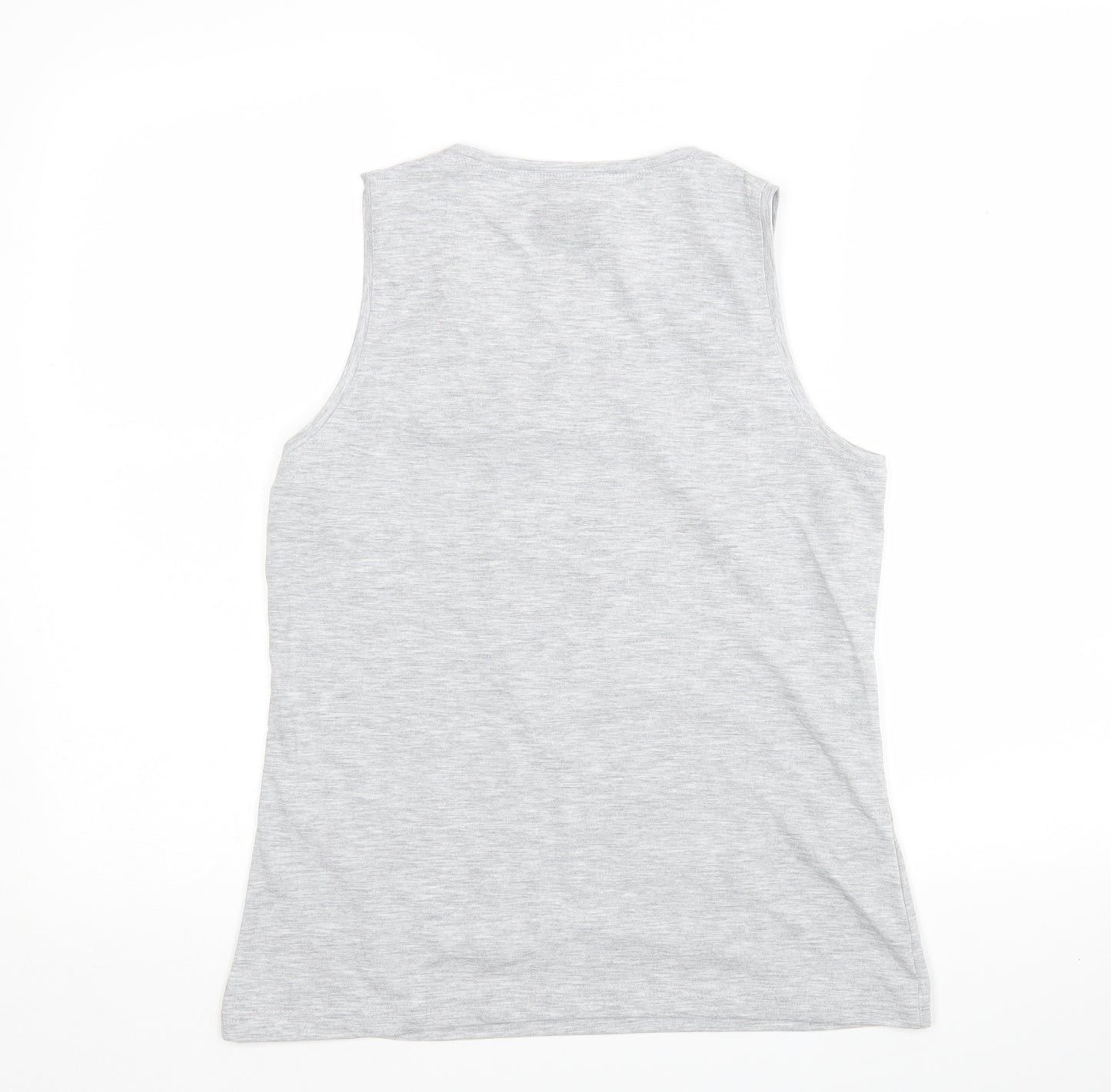 Barley Lane  Womens Grey  Cotton Basic Tank Size M Round Neck