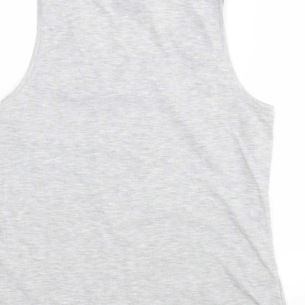 Barley Lane  Womens Grey  Cotton Basic Tank Size M Round Neck