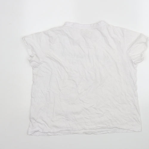 Primark Womens White  Cotton Basic T-Shirt Size L Round Neck