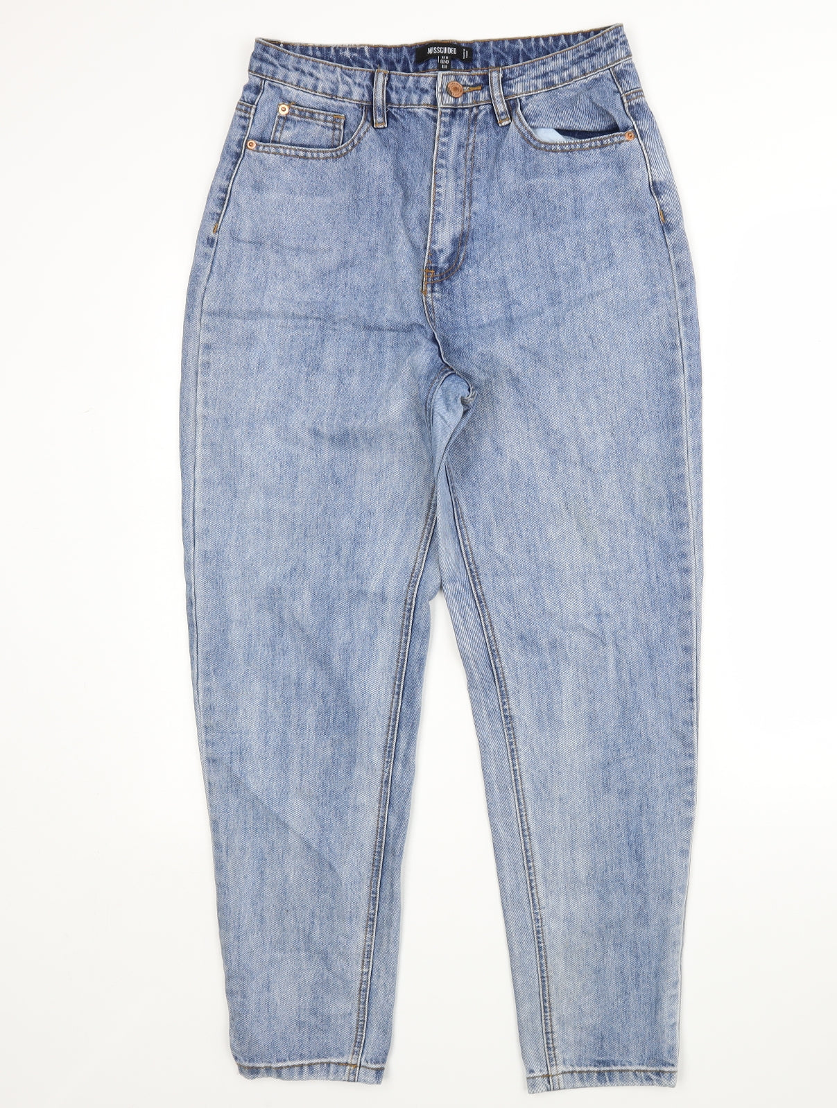 Missguided Womens Blue  Cotton Mom Jeans Size 12 L28 in Regular