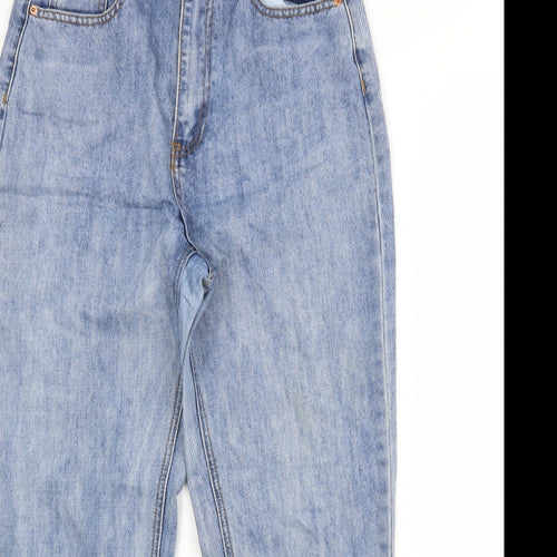 Missguided Womens Blue  Cotton Mom Jeans Size 12 L28 in Regular