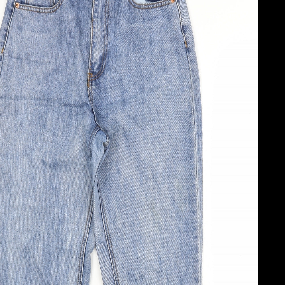 Missguided Womens Blue  Cotton Mom Jeans Size 12 L28 in Regular