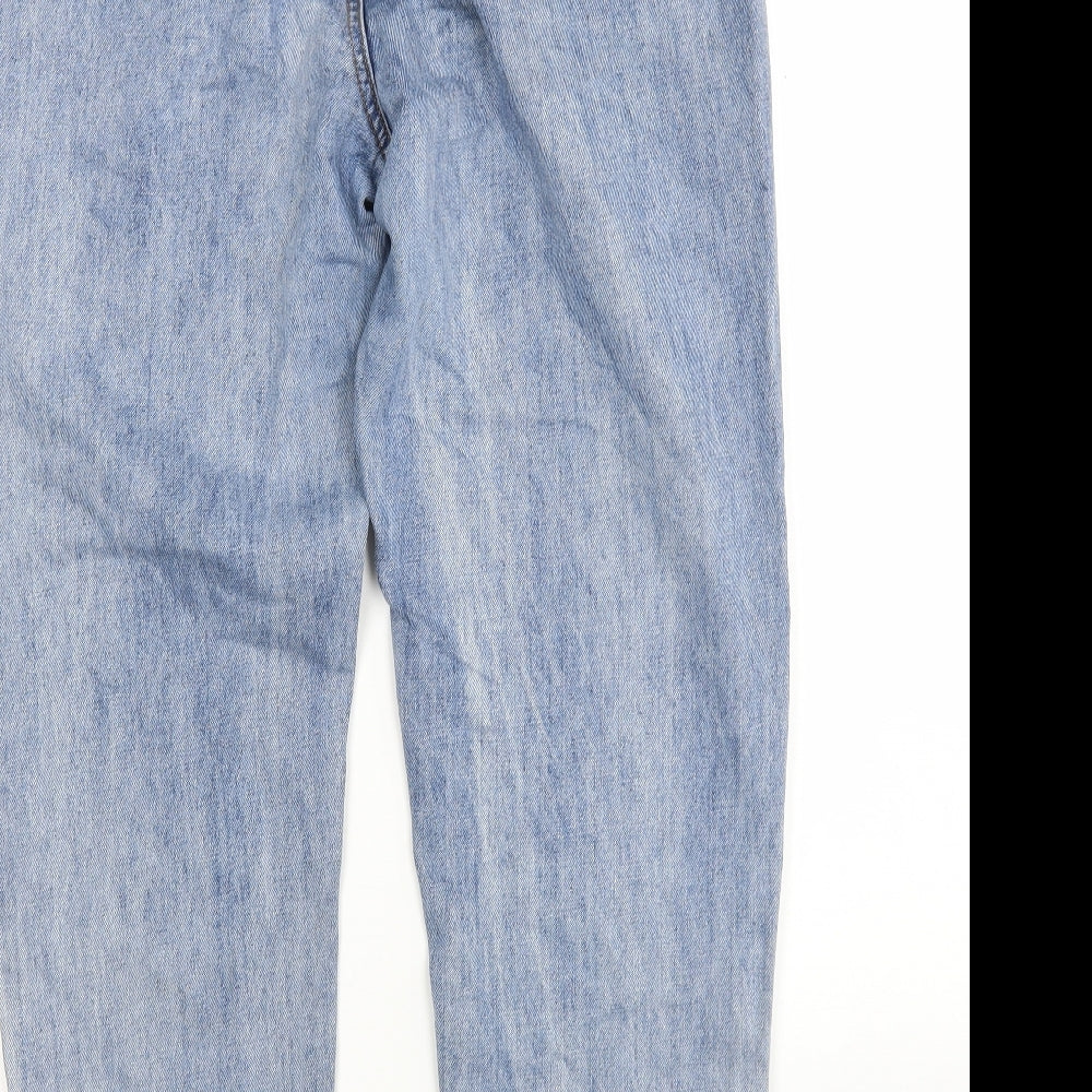 Missguided Womens Blue  Cotton Mom Jeans Size 12 L28 in Regular