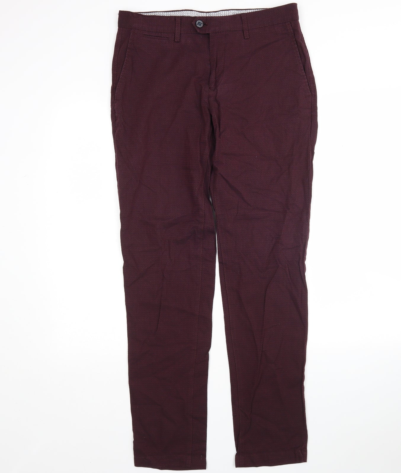 Jeff Banks  Mens Purple  Polyester Trousers  Size 32 L31 in Regular