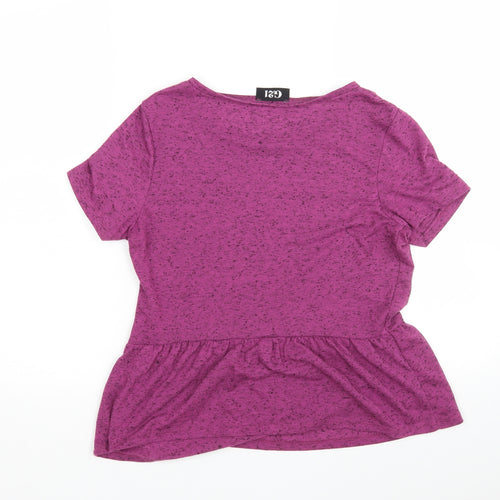 George Womens Purple  Polyester Basic T-Shirt Size 10 Round Neck