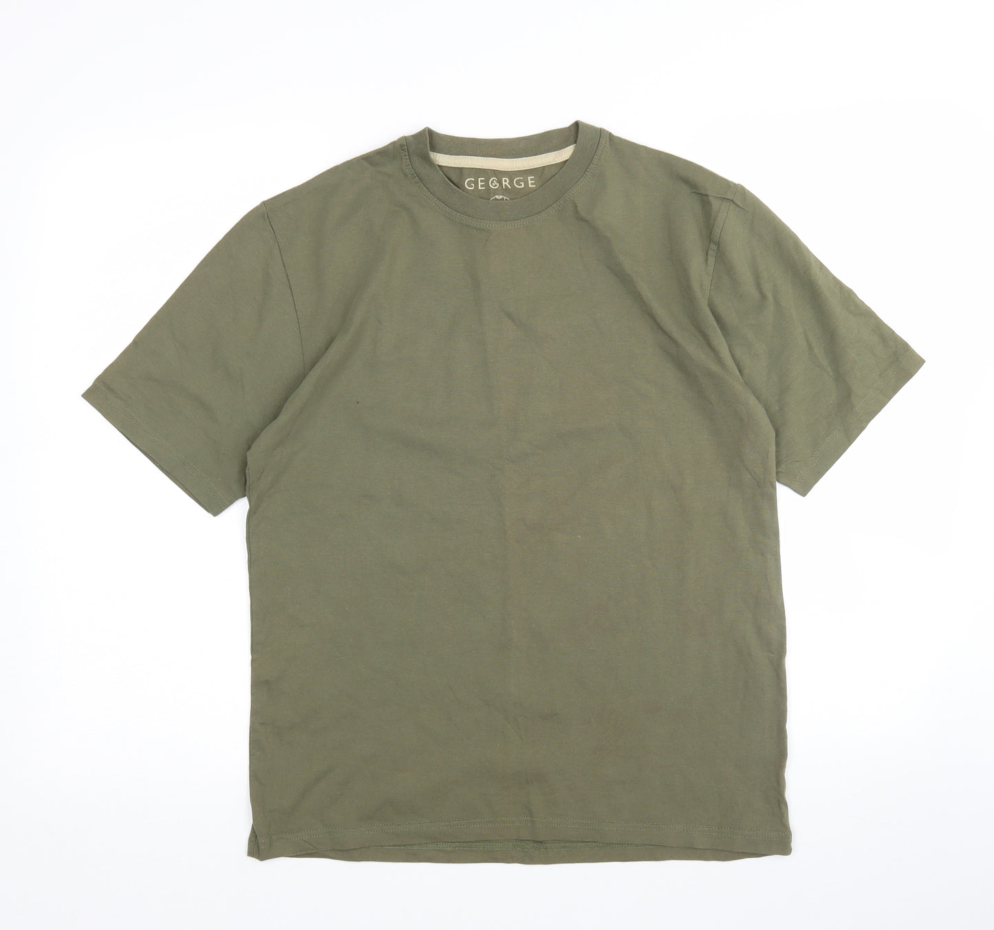George Mens Green  Cotton  T-Shirt Size S Round Neck
