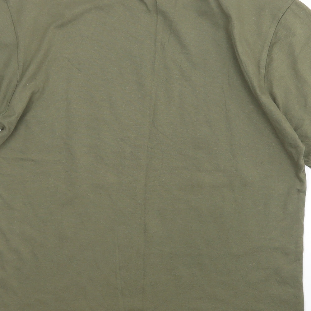 George Mens Green  Cotton  T-Shirt Size S Round Neck
