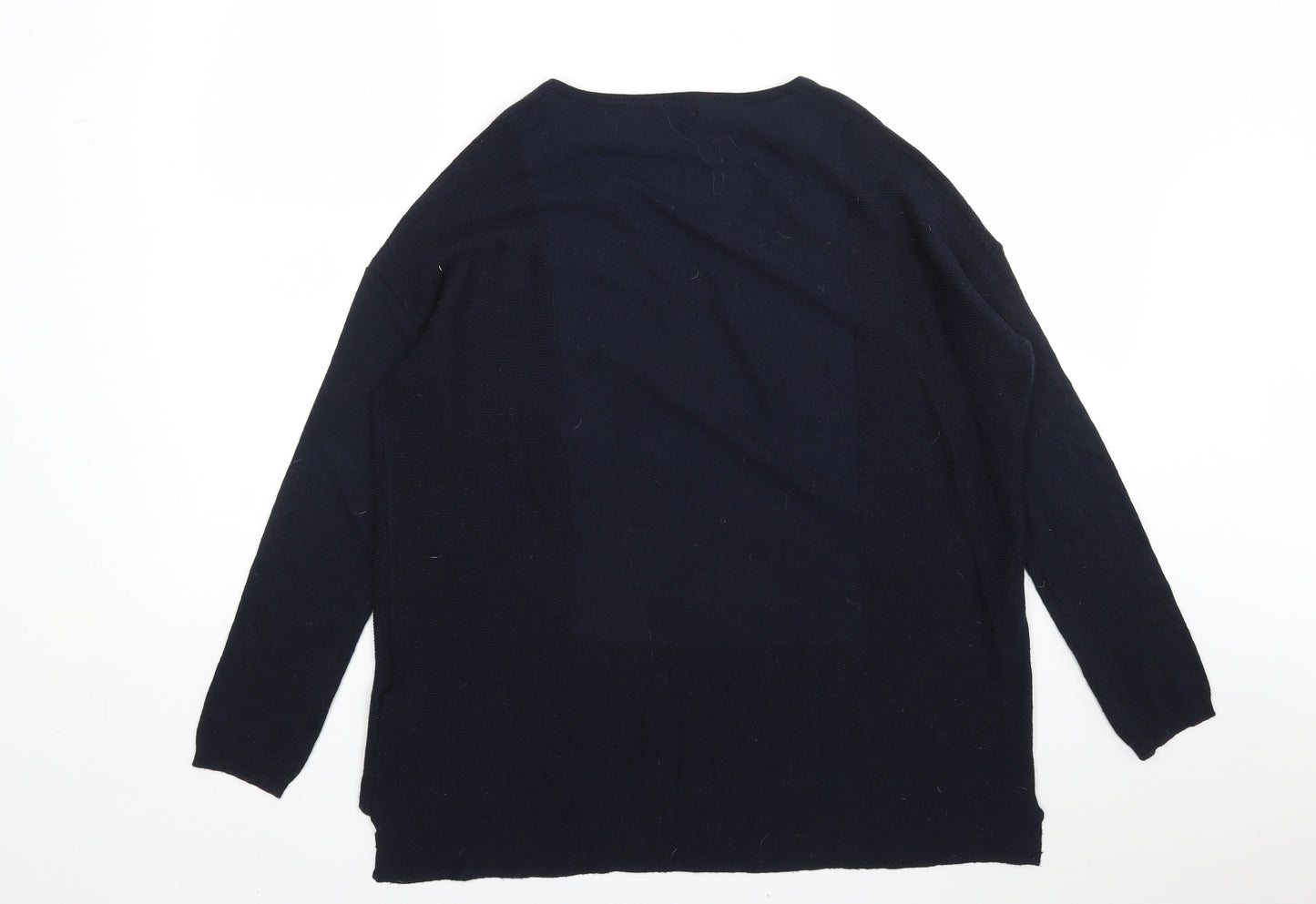Topshop Womens Blue V-Neck  Polyester Pullover Jumper Size 6