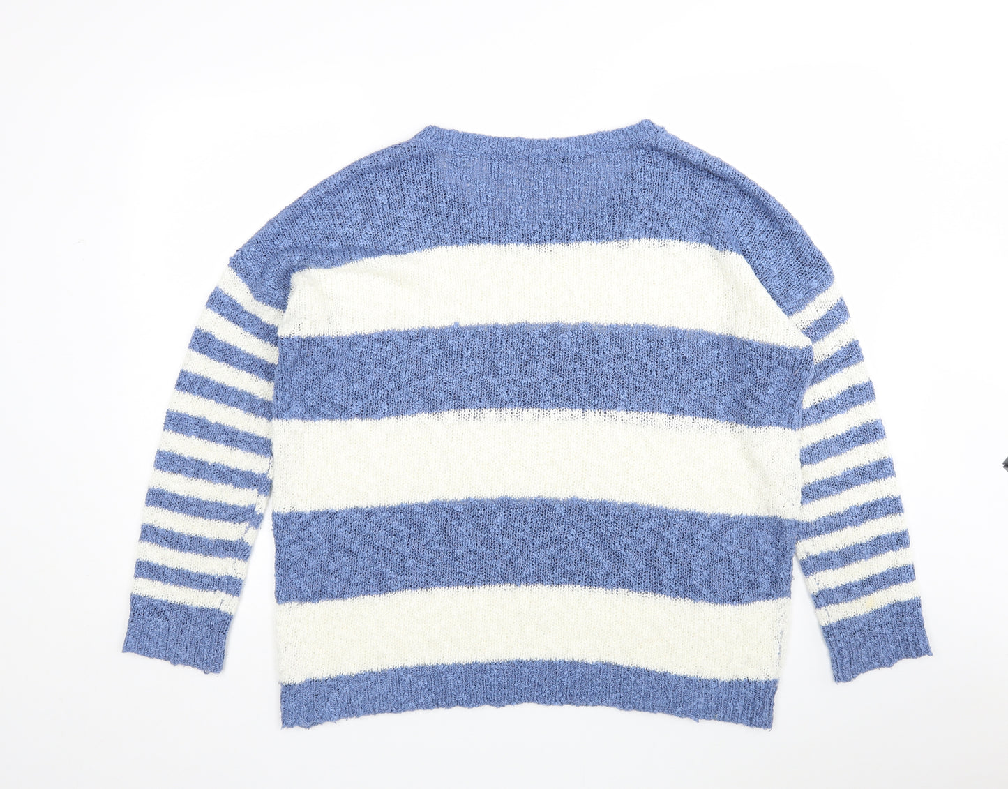 F&F Womens Multicoloured Round Neck Striped Acrylic Pullover Jumper Size 20