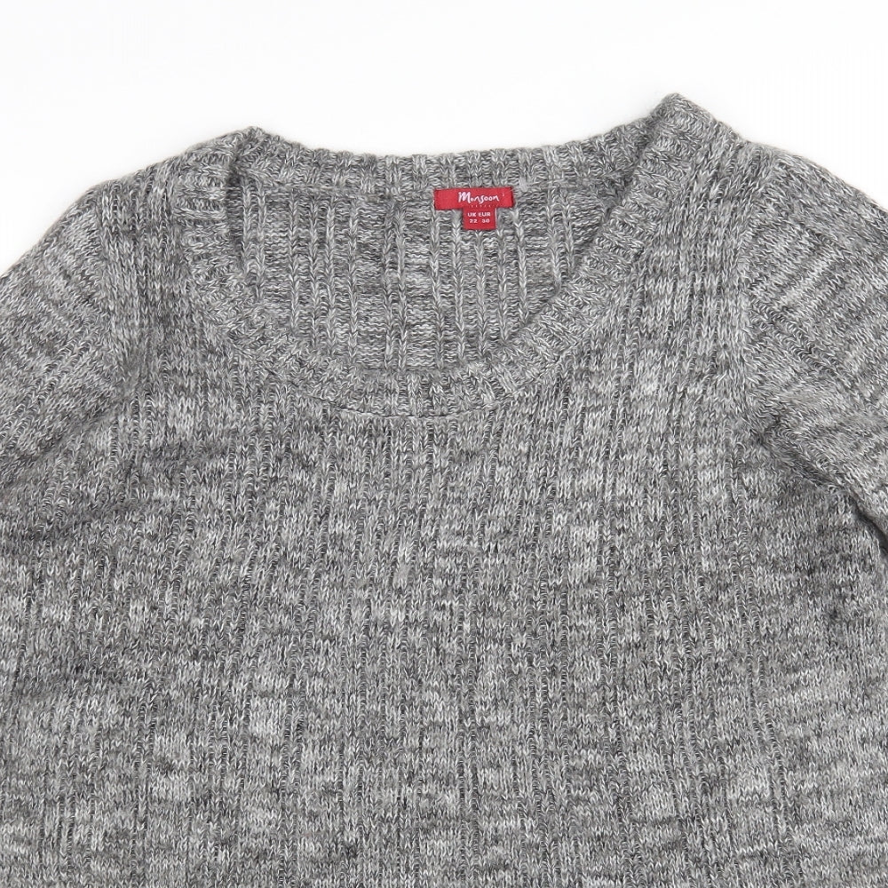 Monsoon Womens Grey  Acrylic Jumper Dress  Size 22  Round Neck
