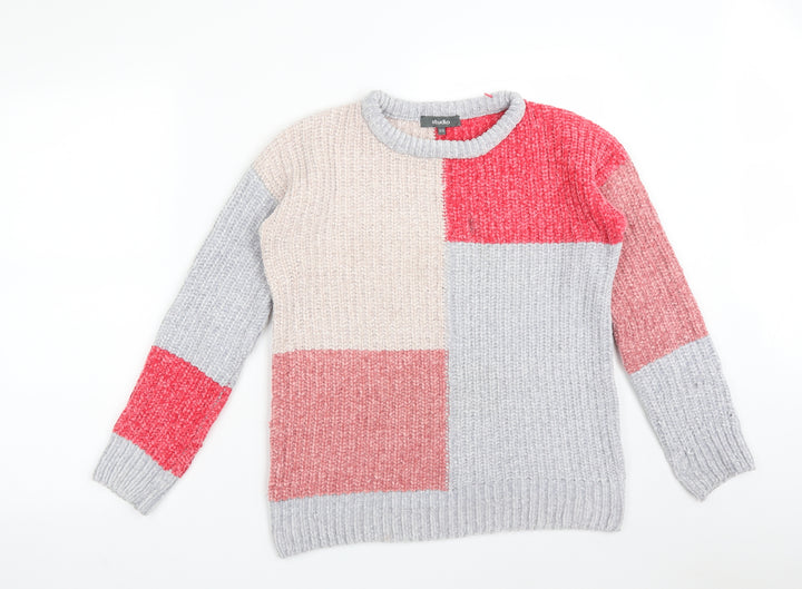 Studio Womens Multicoloured Colourblock Polyester Pullover Sweatshirt Size 10