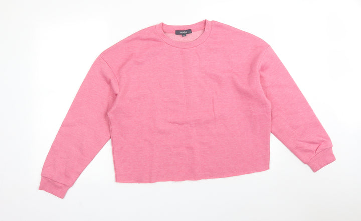 Studio Womens Pink Polyester Pullover Sweatshirt Size 14