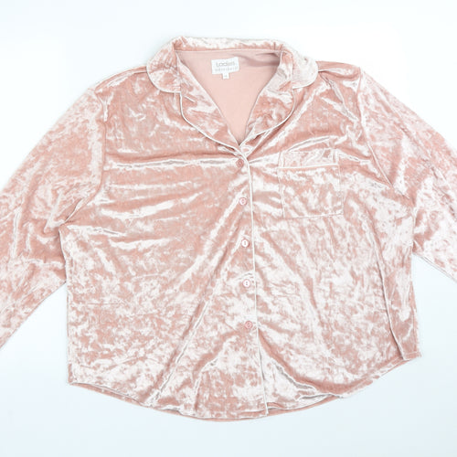 ORIGINALS Womens Pink Solid Polyester  Nightshirt Size 16