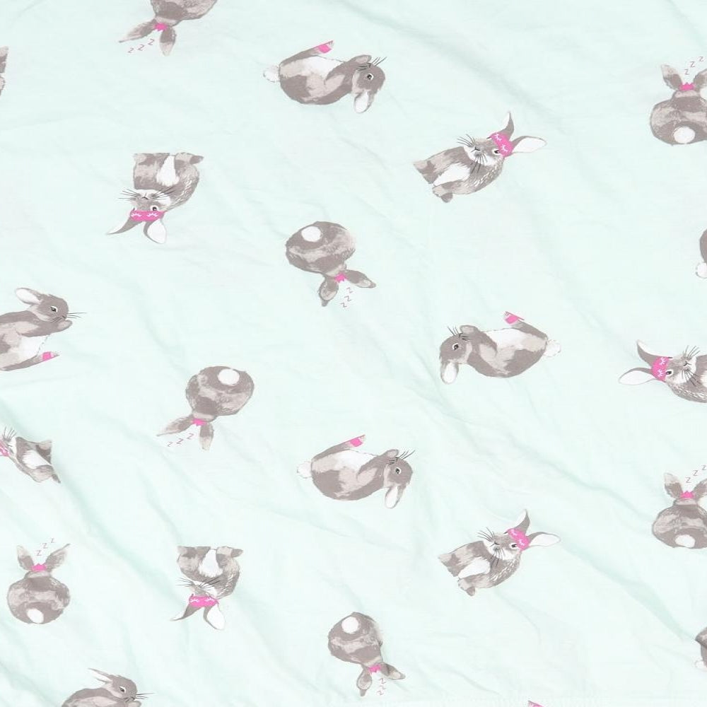 George Womens Green Animal Print Cotton  Pyjama Top Size 14   - RABBITS