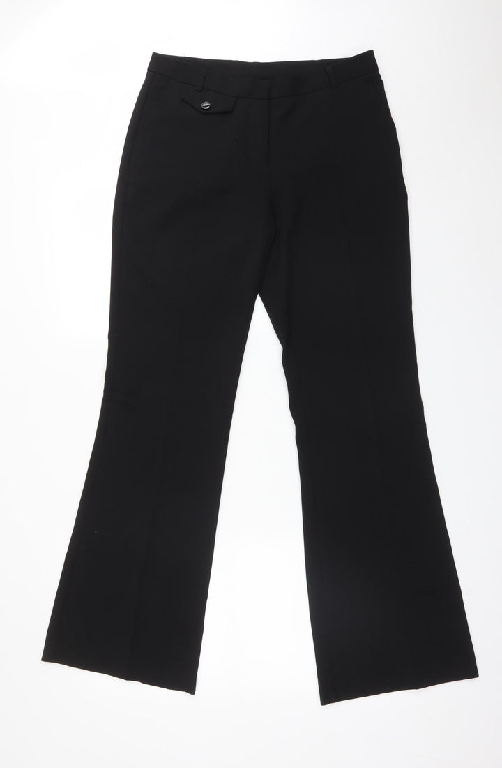 New Look Womens Black Polyester Dress Pants Trousers Size 10 L32 in Regular