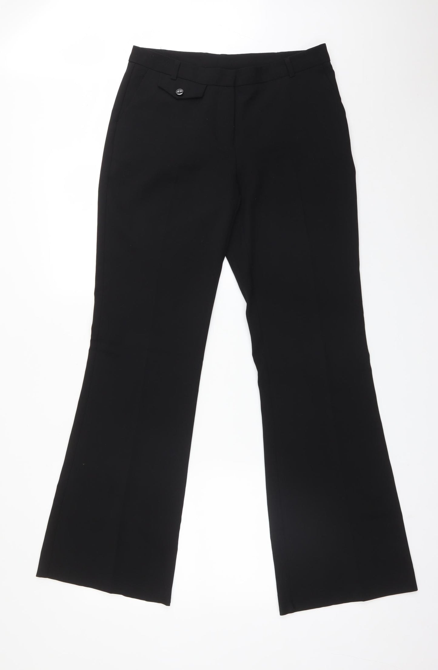 New Look Womens Black  Polyester Dress Pants Trousers Size 10 L32 in Regular