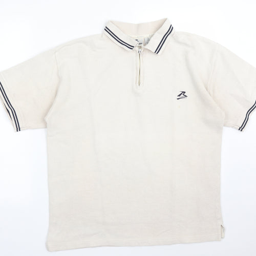 BLUE STONE Mens Beige  Cotton  Polo Size S Collared
