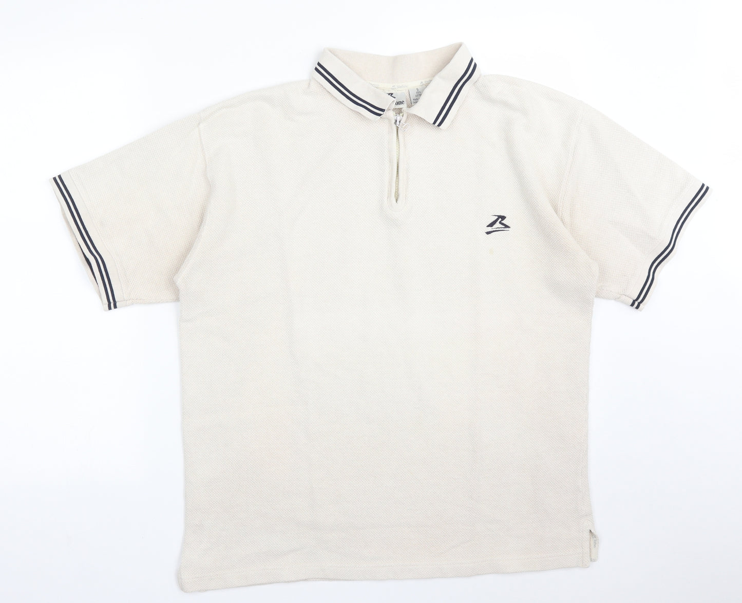 BLUE STONE Mens Beige  Cotton  Polo Size S Collared