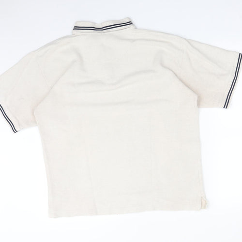 BLUE STONE Mens Beige  Cotton  Polo Size S Collared