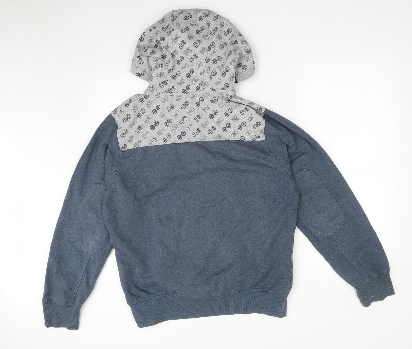 Black Label Mens Blue  Cotton Pullover Hoodie Size L   - CROSSHATCH BLACK LABEL