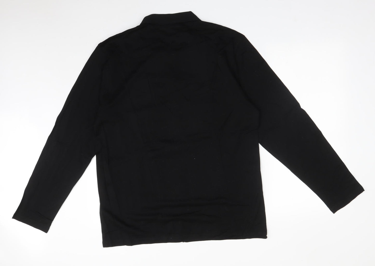 Reiss Mens Black  Cotton  Polo Size XL Collared