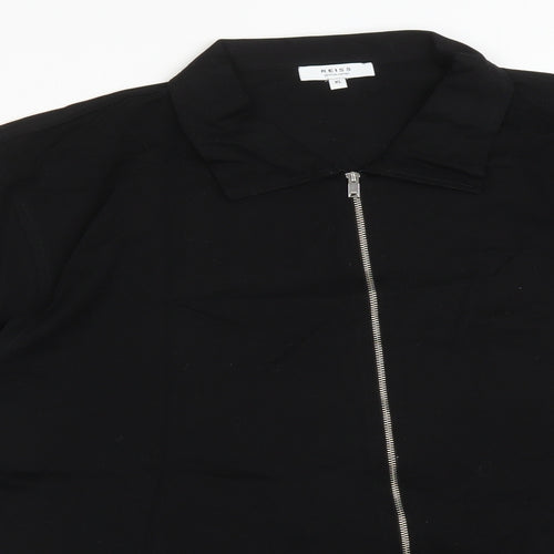 Reiss Mens Black  Cotton  Polo Size XL Collared